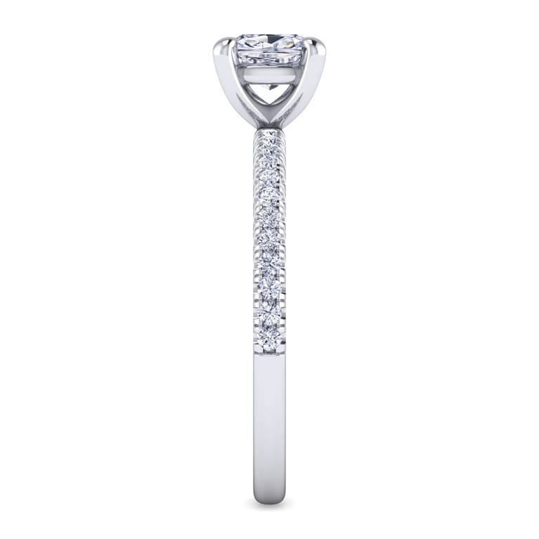 Evelyn - 14K White Gold Cushion Cut Diamond Engagement Ring - 0.18 ct - Shot 5