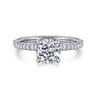 Evelyn - 14K White Gold Cushion Cut Diamond Engagement Ring - 0.18 ct
