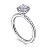 Evelyn - 14K White Gold Cushion Cut Diamond Engagement Ring - 0.18 ct