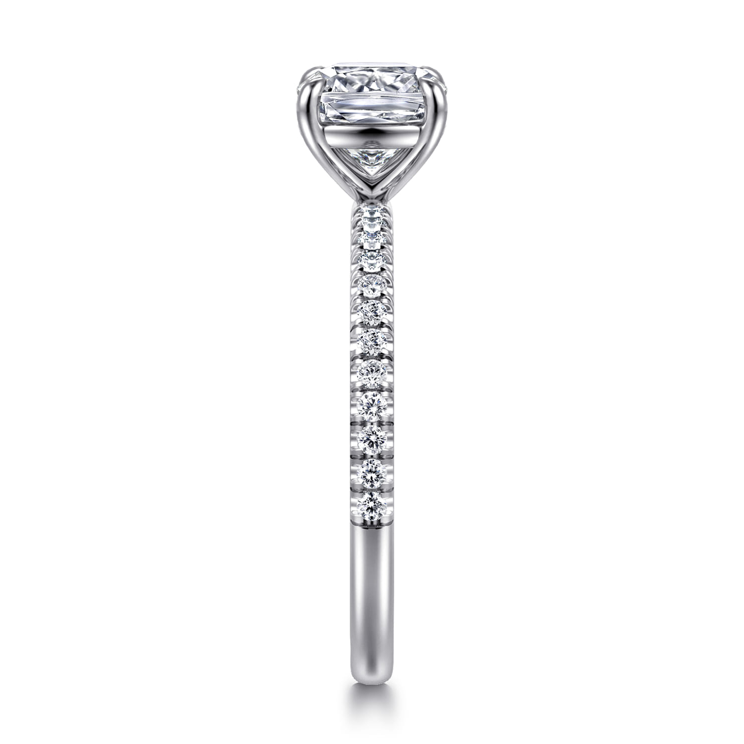 Evelyn - 14K White Gold Cushion Cut Diamond Engagement Ring - 0.18 ct - Shot 4