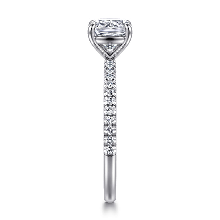 Evelyn - 14K White Gold Cushion Cut Diamond Engagement Ring - 0.18 ct - Shot 4