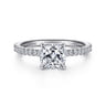 Evelyn - 14K White Gold Cushion Cut Diamond Engagement Ring - 0.18 ct