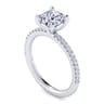 Evelyn - 14K White Gold Cushion Cut Diamond Engagement Ring - 0.18 ct