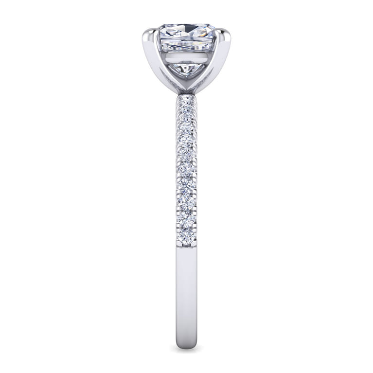 Evelyn - 14K White Gold Cushion Cut Diamond Engagement Ring - 0.18 ct - Shot 5