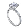Evelyn - 14K White Gold Cushion Cut Diamond Engagement Ring - 0.18 ct