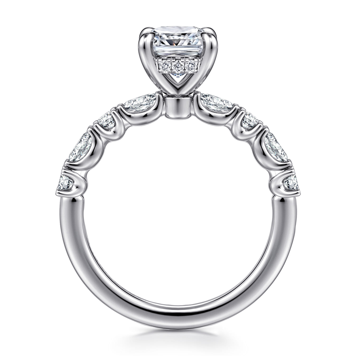 Juliet - 14K White Gold Cushion Cut Diamond Engagement Ring - 0.47 ct - Shot 2