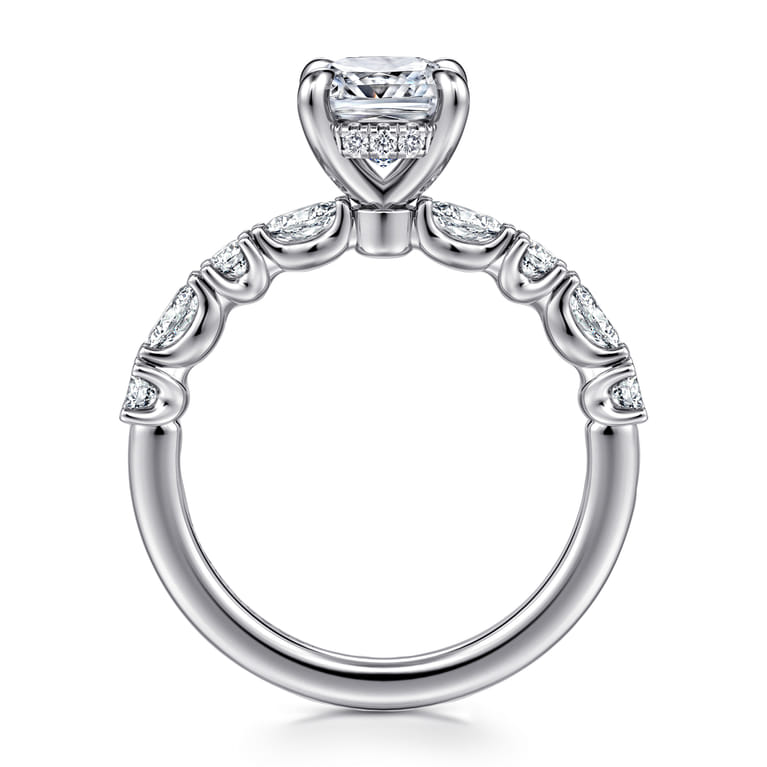 Juliet - 14K White Gold Cushion Cut Diamond Engagement Ring - 0.47 ct - Shot 2