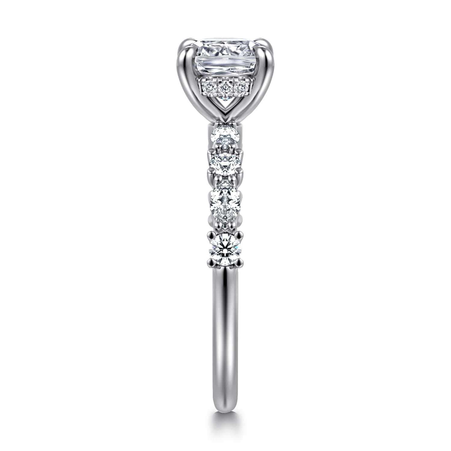 Juliet - 14K White Gold Cushion Cut Diamond Engagement Ring - 0.47 ct - Shot 4