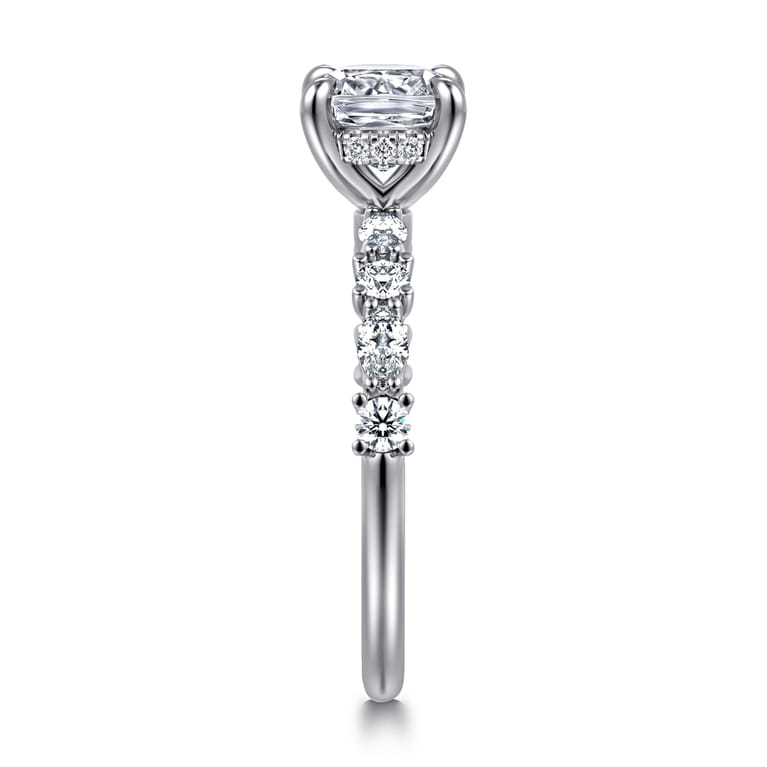 Juliet - 14K White Gold Cushion Cut Diamond Engagement Ring - 0.47 ct - Shot 4