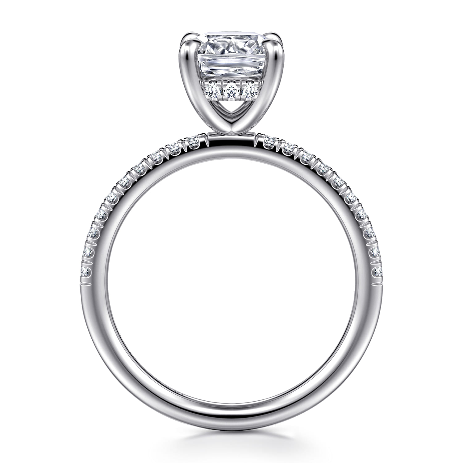 Stasia - 14K White Gold Cushion Cut Diamond Engagement Ring - 0.21 ct - Shot 2