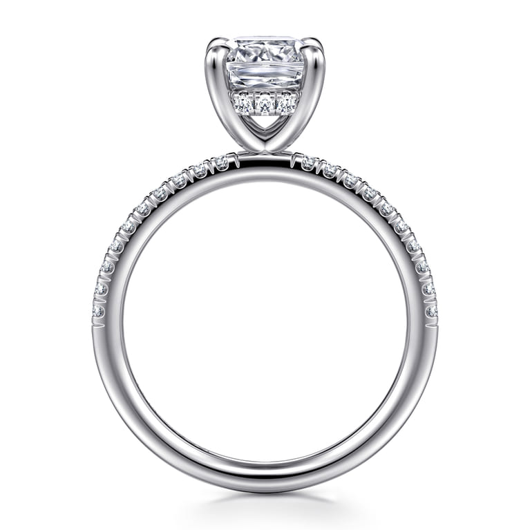 Stasia - 14K White Gold Cushion Cut Diamond Engagement Ring - 0.21 ct - Shot 2