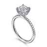 Stasia - 14K White Gold Cushion Cut Diamond Engagement Ring - 0.21 ct