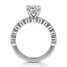 Silvey - 14K White Gold Cushion Cut Single Prong Diamond Engagement Ring - 0.7 ct