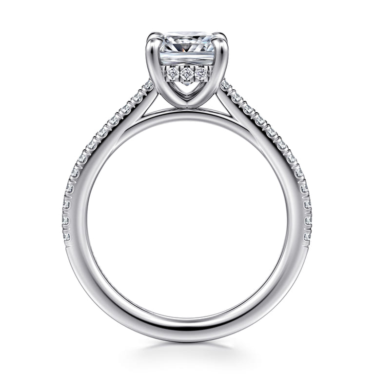 Aline - 14K White Gold Cushion Cut Diamond Engagement Ring - 0.25 ct - Shot 2