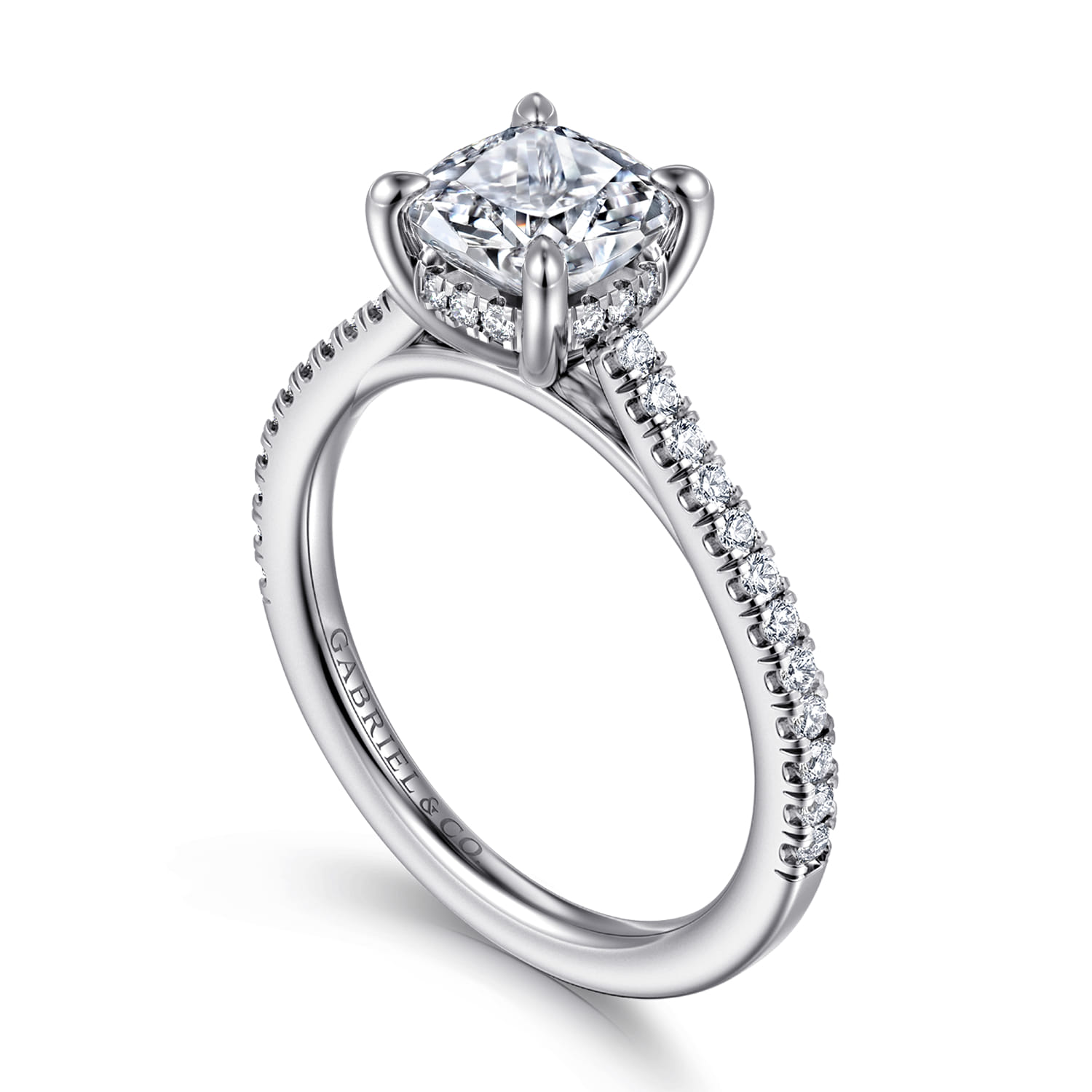 Aline - 14K White Gold Cushion Cut Diamond Engagement Ring - 0.25 ct - Shot 3
