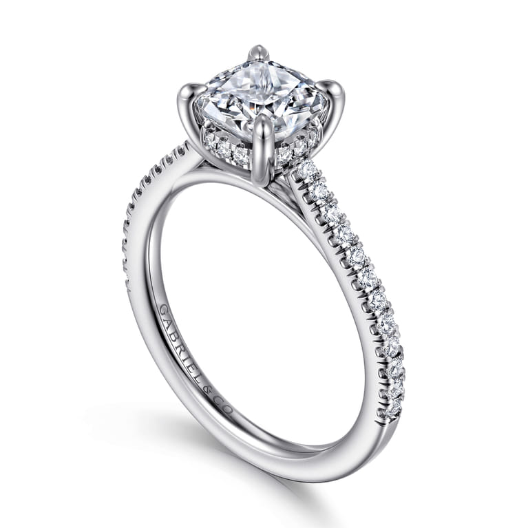 Aline - 14K White Gold Cushion Cut Diamond Engagement Ring - 0.25 ct - Shot 3