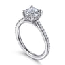 Aline - 14K White Gold Cushion Cut Diamond Engagement Ring - 0.25 ct