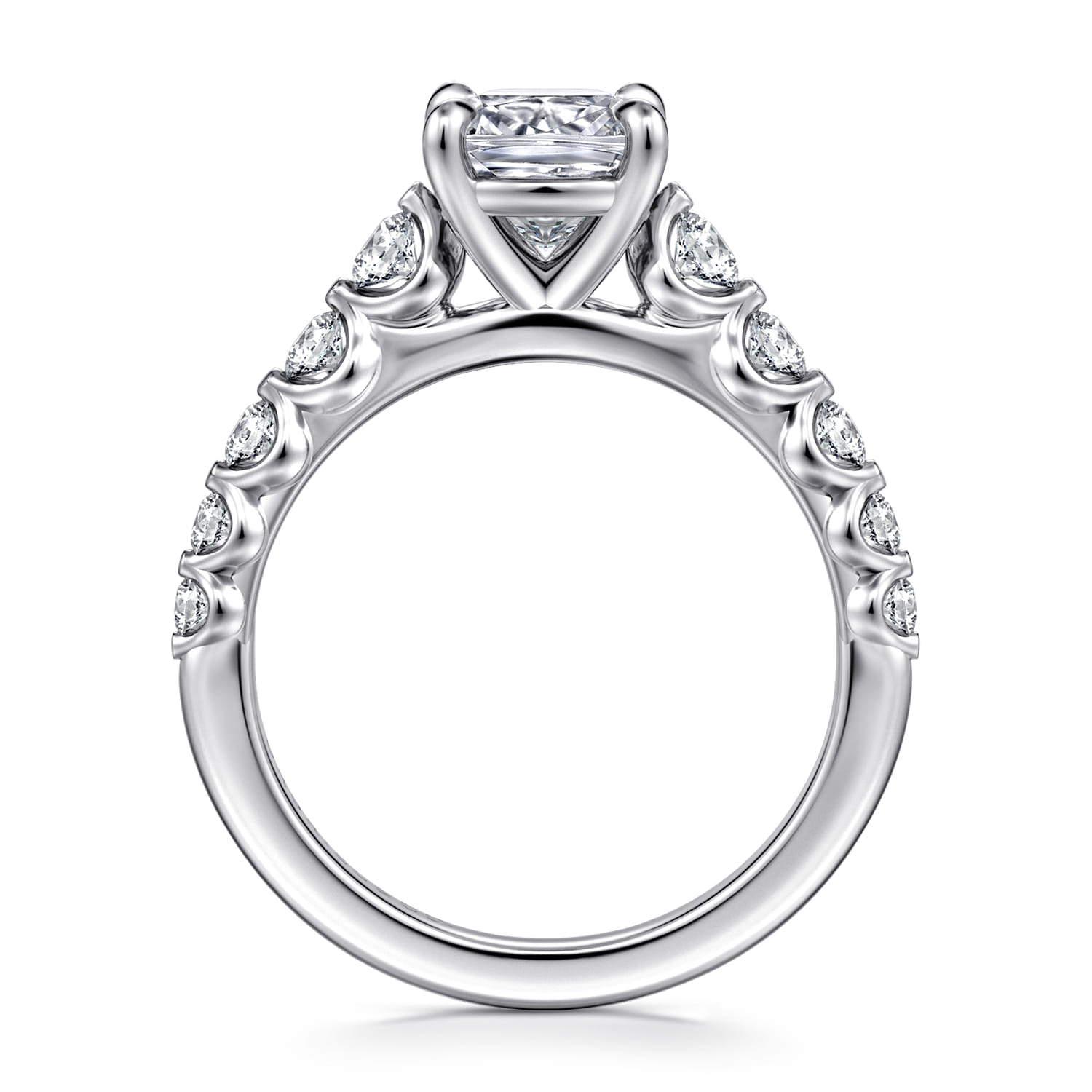 Emberlie - 14K White Gold Cushion Cut Diamond Engagement Ring - 0.5 ct - Shot 2