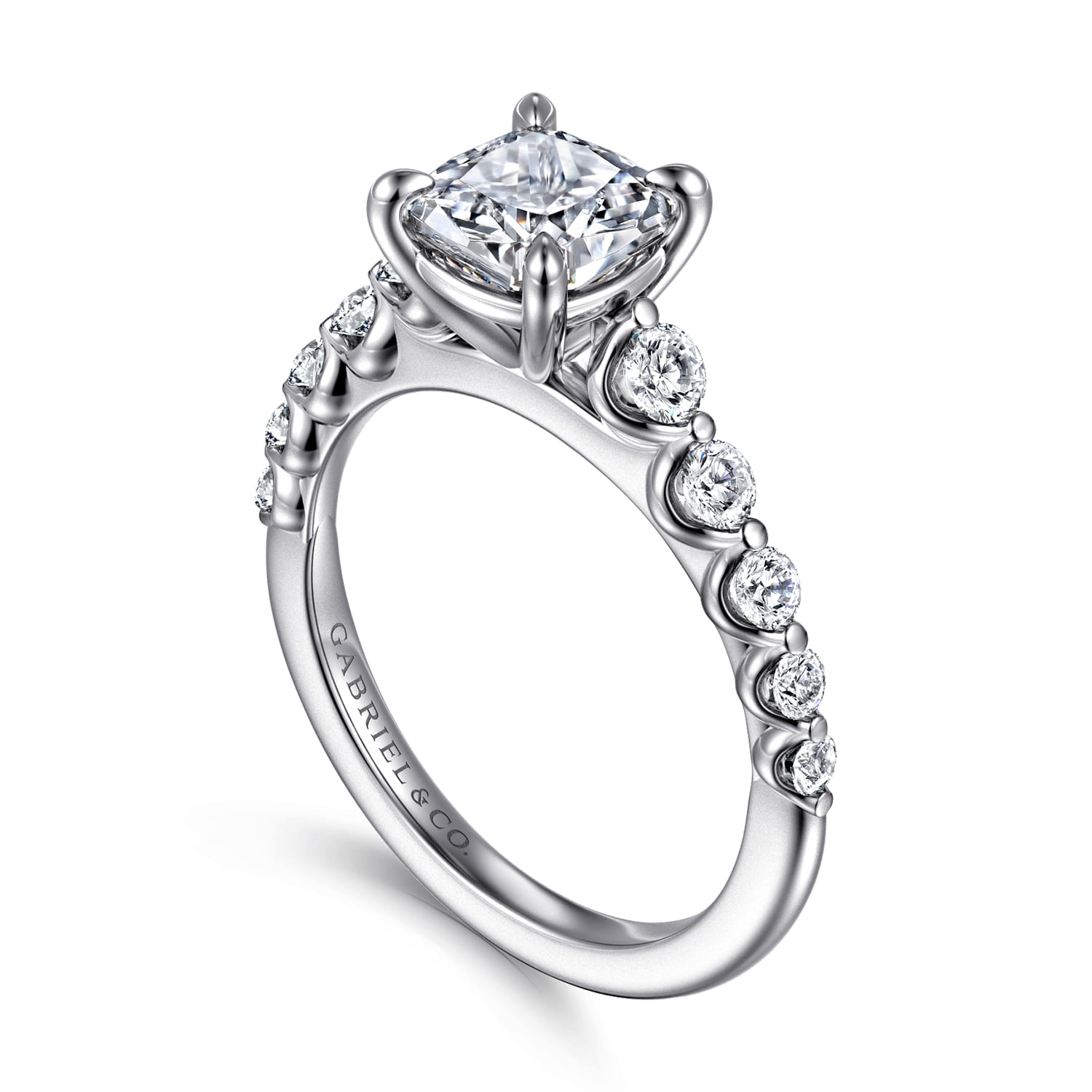 Emberlie - 14K White Gold Cushion Cut Diamond Engagement Ring - 0.5 ct - Shot 3