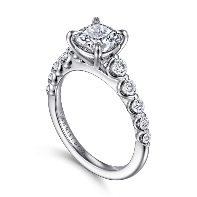 Emberlie - 14K White Gold Cushion Cut Diamond Engagement Ring - 0.5 ct - Shot 3