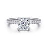 Alisa - 14K White Gold Cushion Cut Diamond Engagement Ring - 0.5 ct