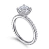 Alisa - 14K White Gold Cushion Cut Diamond Engagement Ring - 0.5 ct