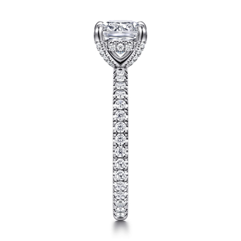 Alisa - 14K White Gold Cushion Cut Diamond Engagement Ring - 0.5 ct - Shot 4