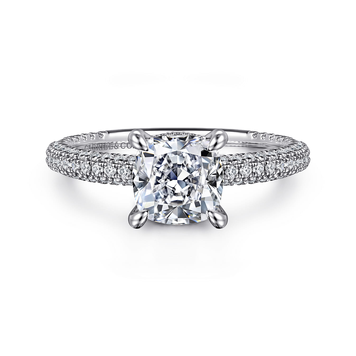 Alinna - 14K White Gold Cushion Cut Diamond Engagement Ring - 0.65 ct - Shot 1