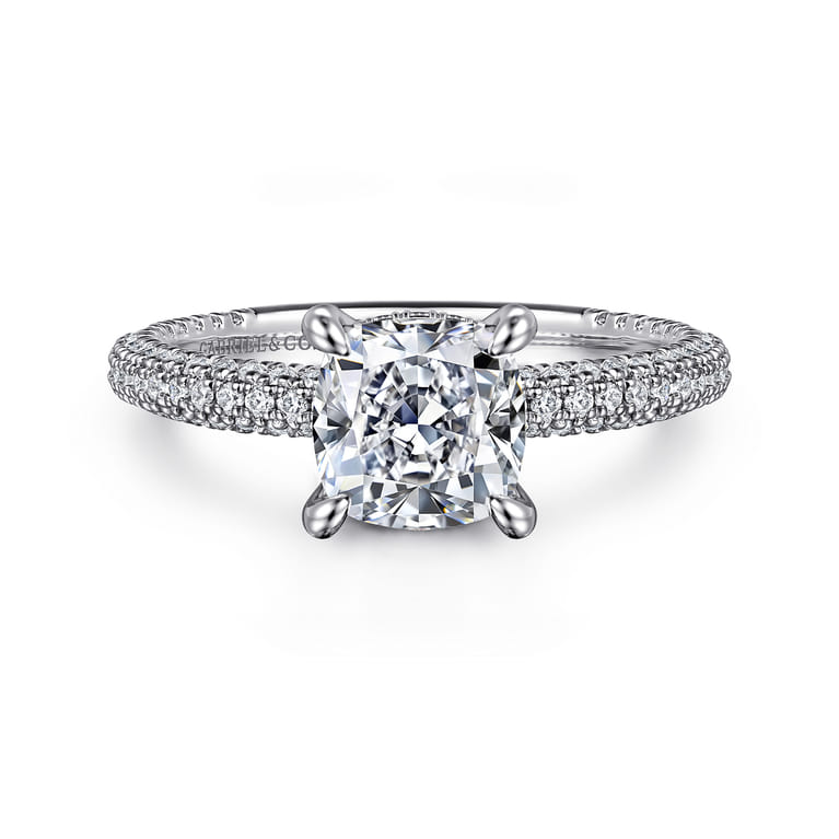 Alinna - 14K White Gold Cushion Cut Diamond Engagement Ring - 0.65 ct - Shot 1