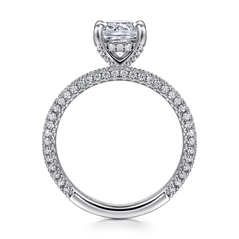 Alinna - 14K White Gold Cushion Cut Diamond Engagement Ring - 0.65 ct - Shot 2