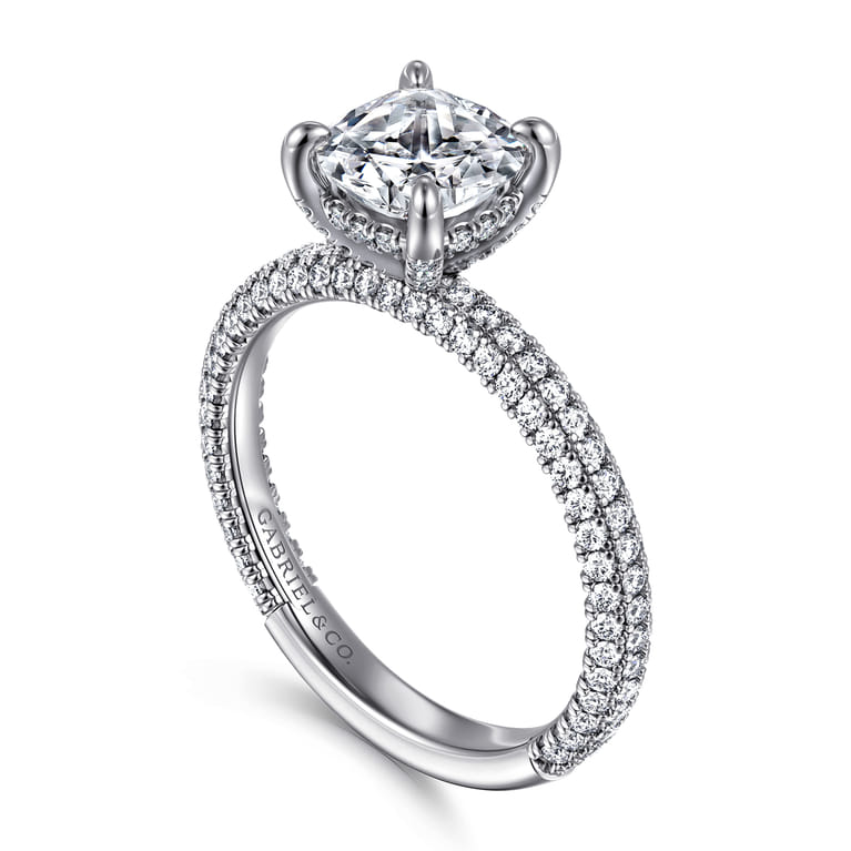 Alinna - 14K White Gold Cushion Cut Diamond Engagement Ring - 0.65 ct - Shot 3