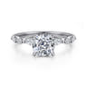 Perry - 14K White Gold Cushion Cut Diamond Engagement Ring - 0.3 ct