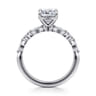 Perry - 14K White Gold Cushion Cut Diamond Engagement Ring - 0.3 ct