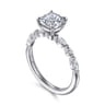 Perry - 14K White Gold Cushion Cut Diamond Engagement Ring - 0.3 ct
