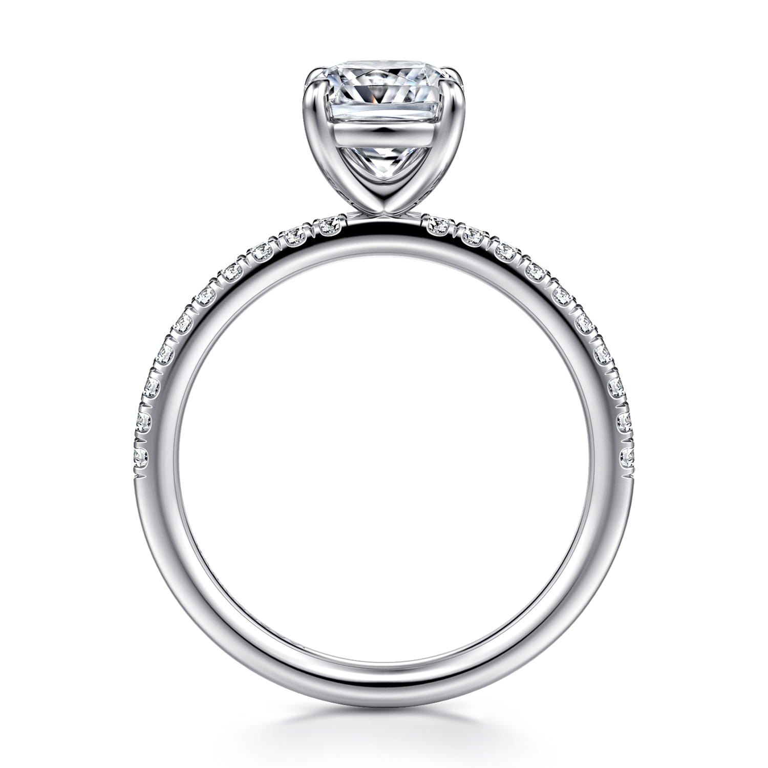 Twain - 14K White Gold Cushion Cut Diamond Engagement Ring - 0.2 ct - Shot 2