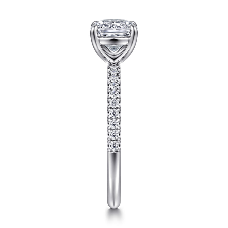 Twain - 14K White Gold Cushion Cut Diamond Engagement Ring - 0.2 ct - Shot 4