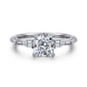 Carinna - 14K White Gold Cushion Cut Diamond Engagement Ring - 0.23 ct