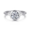 Aspen - 14K White Gold Bezel Set Cushion Cut Diamond Engagement Ring - 0.09 ct