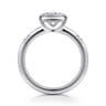Aspen - 14K White Gold Bezel Set Cushion Cut Diamond Engagement Ring - 0.09 ct
