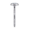 Aspen - 14K White Gold Bezel Set Cushion Cut Diamond Engagement Ring - 0.09 ct