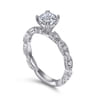 Sadie - 14K White Gold Cushion Cut Diamond Engagement Ring - 0.12 ct