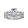 Sadie - 14K White Gold Cushion Cut Diamond Engagement Ring - 0.12 ct