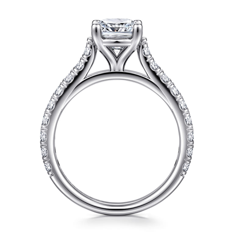 Luciole - 14K White Gold Cushion Cut Diamond Engagement Ring - 0.6 ct - Shot 2