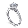 Luciole - 14K White Gold Cushion Cut Diamond Engagement Ring - 0.6 ct