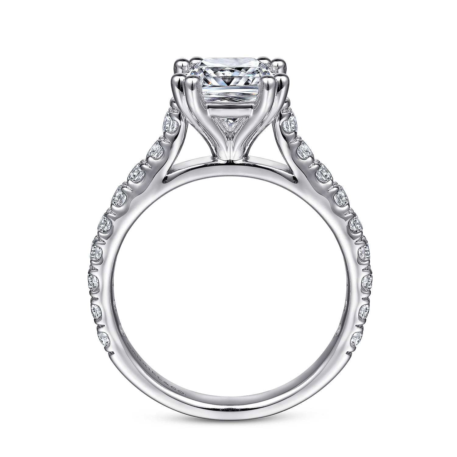 Luciole - 14K White Gold Cushion Cut Diamond Engagement Ring - 0.58 ct - Shot 2