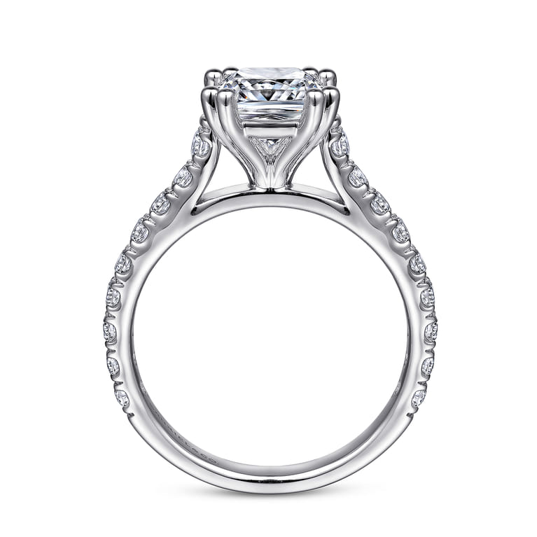 Luciole - 14K White Gold Cushion Cut Diamond Engagement Ring - 0.58 ct - Shot 2