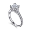 Luciole - 14K White Gold Cushion Cut Diamond Engagement Ring - 0.58 ct