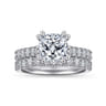 Luciole - 14K White Gold Cushion Cut Diamond Engagement Ring - 0.58 ct
