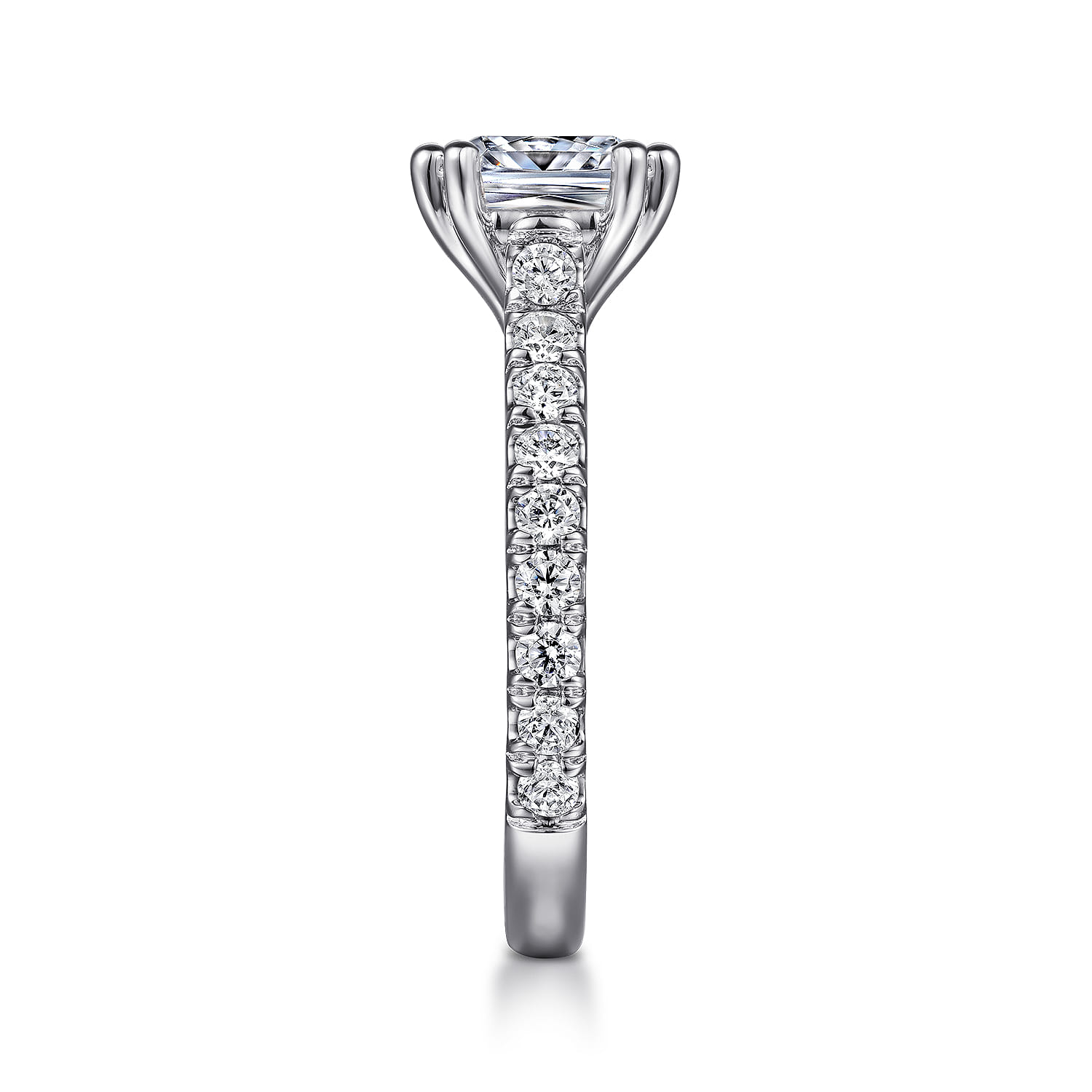 Luciole - 14K White Gold Cushion Cut Diamond Engagement Ring - 0.58 ct - Shot 5