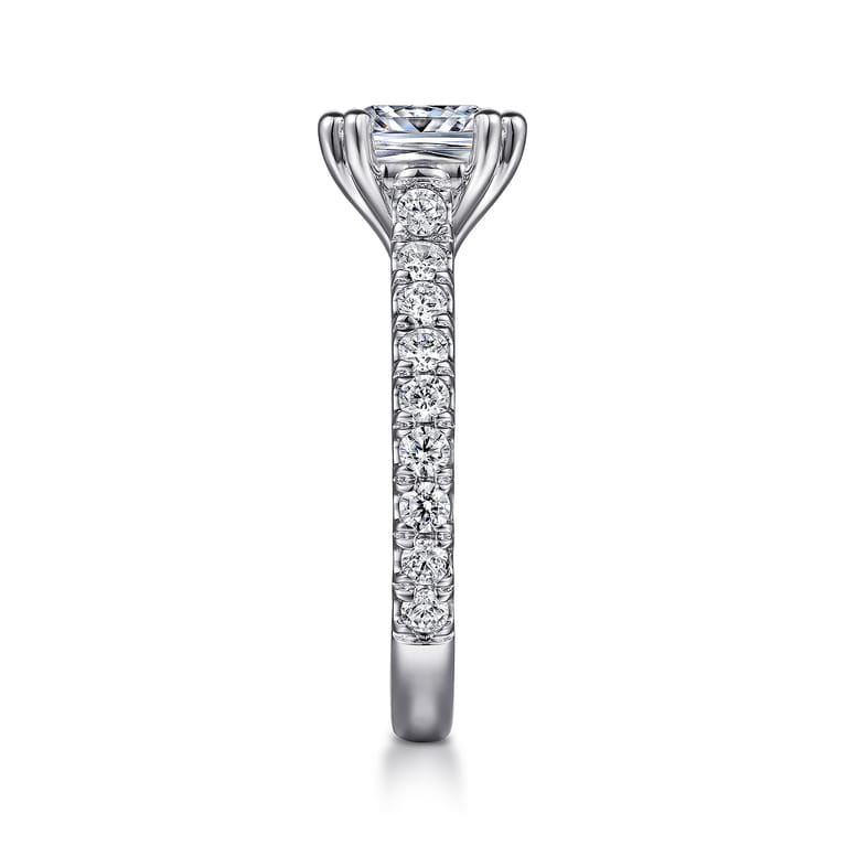 Luciole - 14K White Gold Cushion Cut Diamond Engagement Ring - 0.58 ct - Shot 5